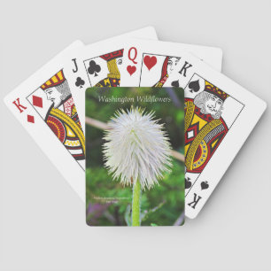 Washington Wildflower Pasqueflower White Seed Head Playing Cards