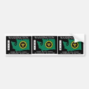 Washington Zombie Hunting Permit Bumper Sticker