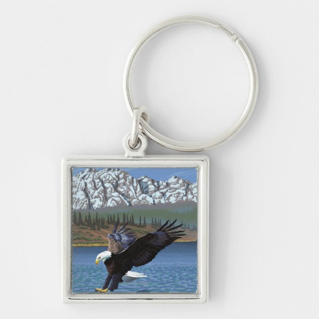 WashingtonDiving Eagle Key Ring (Front)