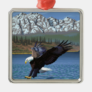 WashingtonDiving Eagle Metal Tree Decoration
