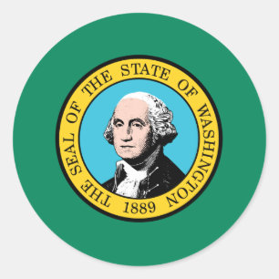Washingtonian Flag, Flag of Washington Classic Round Sticker