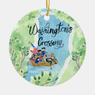 Washington's Crossing the Delaware River Ceramic Ornament