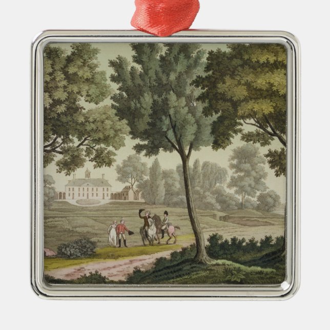 Washington's house at Mount Vernon, from 'Le Costu Metal Ornament (Front)