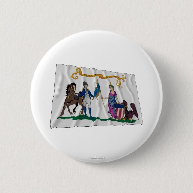 Washington's Lifeguard Flag 6 Cm Round Badge (Front)