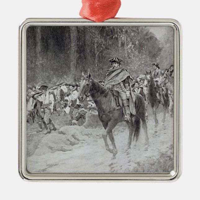 Washington's Retreat from Great Meadows Metal Ornament (Front)