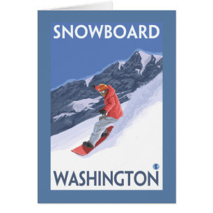 WashingtonSnowboarding Vintage Travel Poster