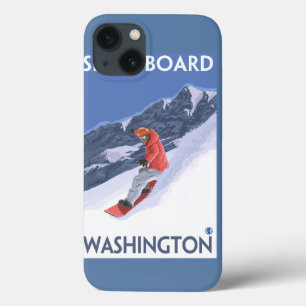 WashingtonSnowboarding Vintage Travel Poster iPhone 13 Case