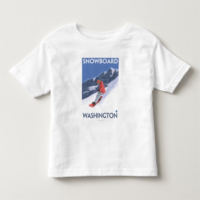 WashingtonSnowboarding Vintage Travel Poster Toddler T-Shirt (Front)