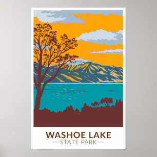 Washoe Lake State Park Nevada Vintage  Poster