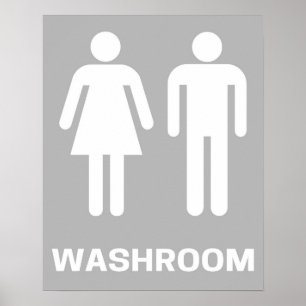 Washroom Poster Modern Wall Art Inverted Colours