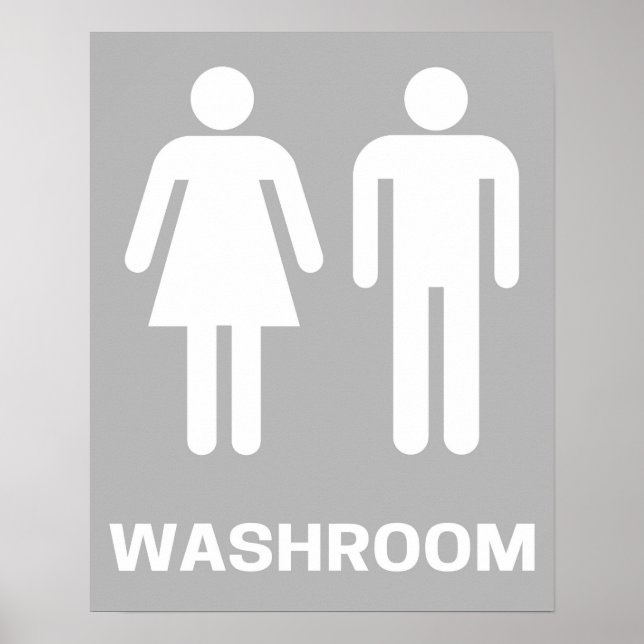 Washroom Poster Modern Wall Art Inverted Colours (Front)