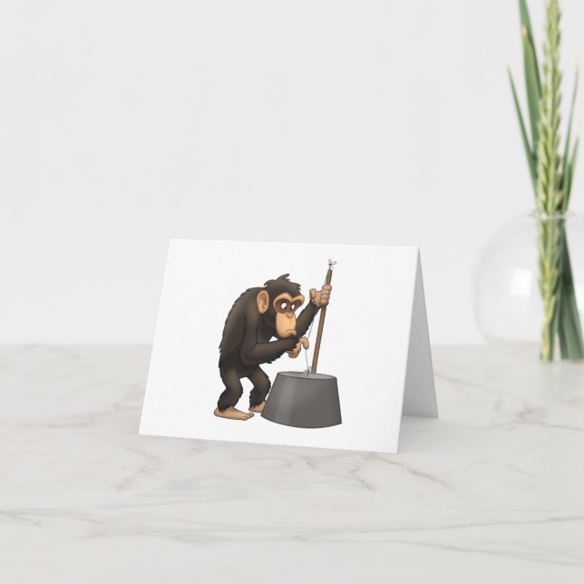 Washtub-Bass-Playin’ Chimp Note Card (Front)