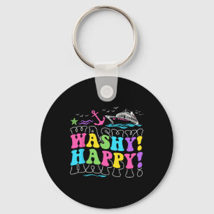 Washy Happy Travelling Beach Trip Ship Tour Cruisi Key Ring