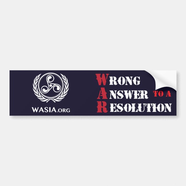 WASIA Bumper Sticker (Black) (Front)