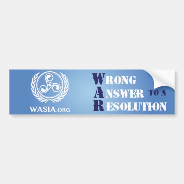 WASIA Bumper Sticker (Blue) (Front)