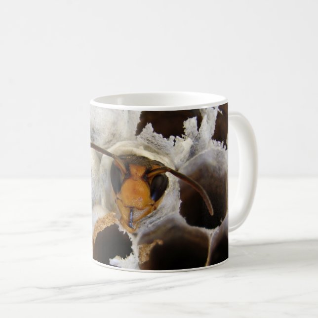Wasp Emerging From Nest Bug Mug (Front Right)