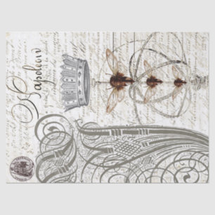 Wasp Ephemera Script Decoupage Tissue Tissue Paper