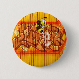 Wasp Graffiti Wall 6 Cm Round Badge