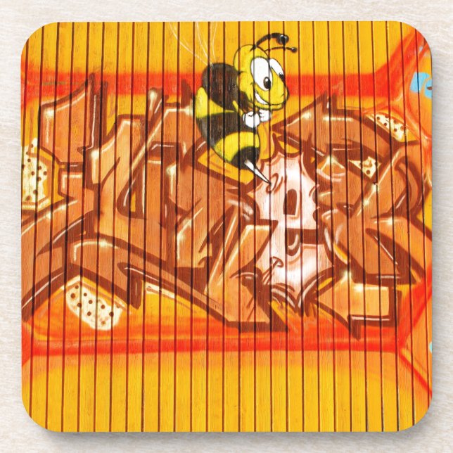 Wasp Graffiti Wall Coaster (Front)
