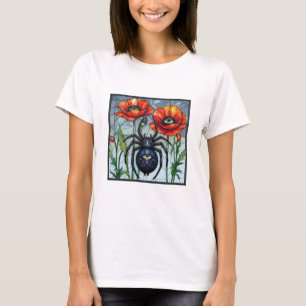 Wasp hornet bee stained glass poppy flower insect  T-Shirt