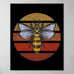 Wasp Insect Bird Lover Gift Vintage Retro Wasp  Poster