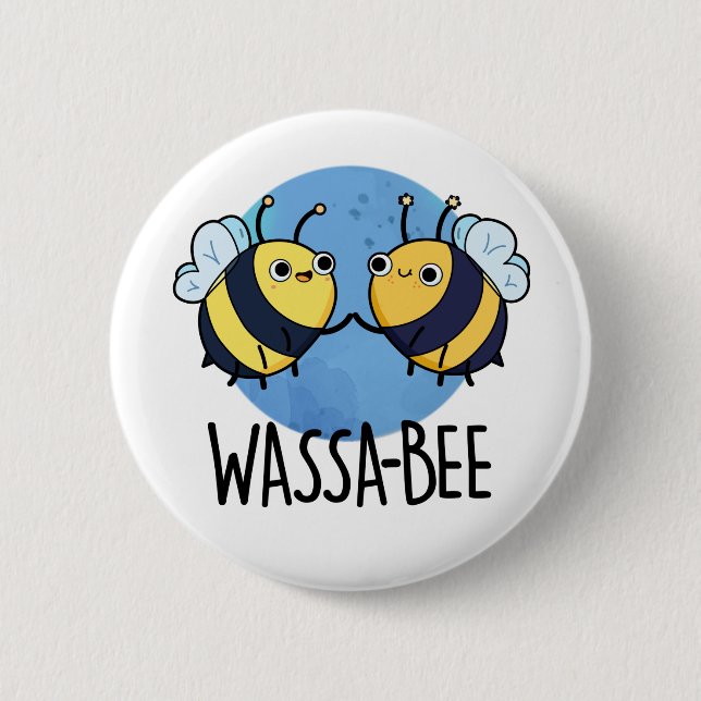 Wassabee Funny Wasabi Bee Pun 6 Cm Round Badge (Front)