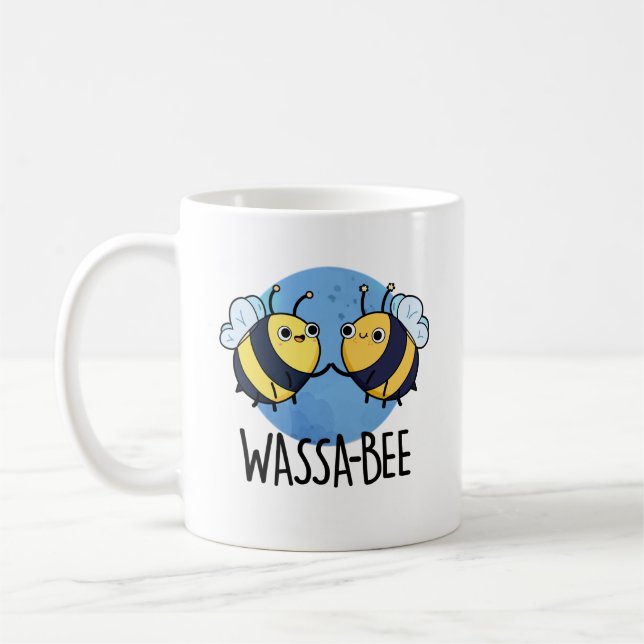 Wassabee Funny Wasabi Bee Pun Coffee Mug (Left)