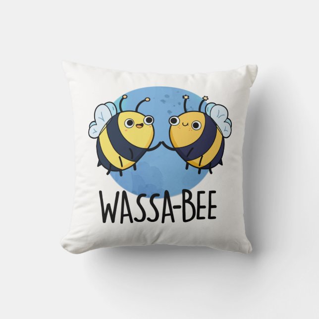 Wassabee Funny Wasabi Bee Pun Cushion (Front)