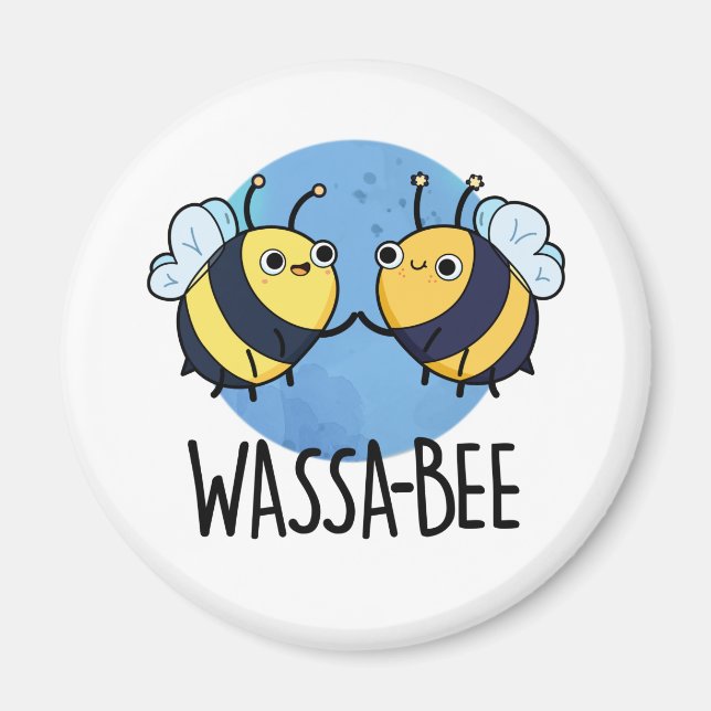 Wassabee Funny Wasabi Bee Pun Magnet (Front)