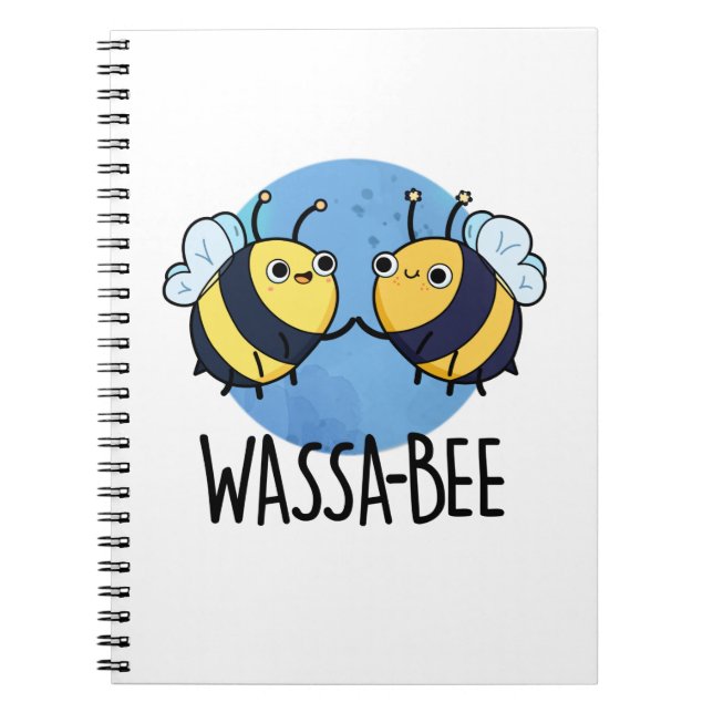 Wassabee Funny Wasabi Bee Pun Notebook (Front)