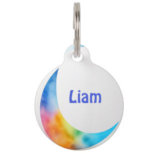Wasserfarbe Sichel bunt Pet Tag