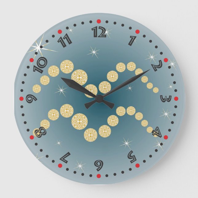 Wassermann 21. Januar bis 18. Februar Uhr Large Clock (Front)