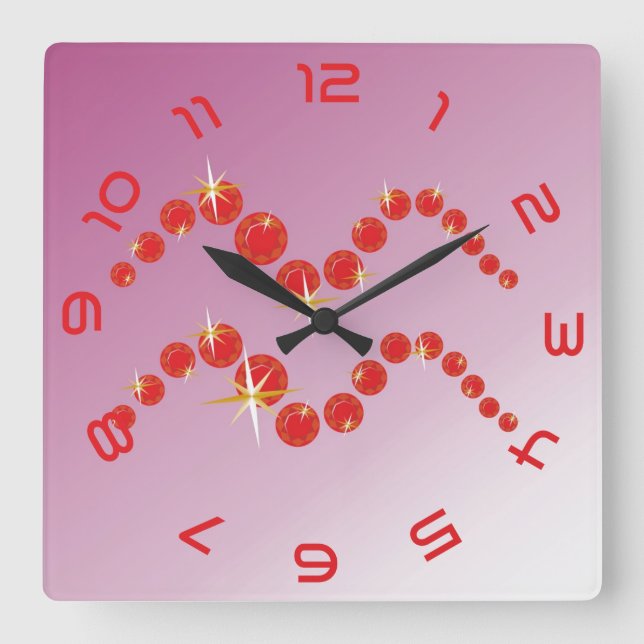 Wassermann 21. Januar bis 18. Februar Uhr Square Wall Clock (Front)