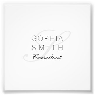 Wassermarke Minimalist Monogram Elegant Consultant Photo Print