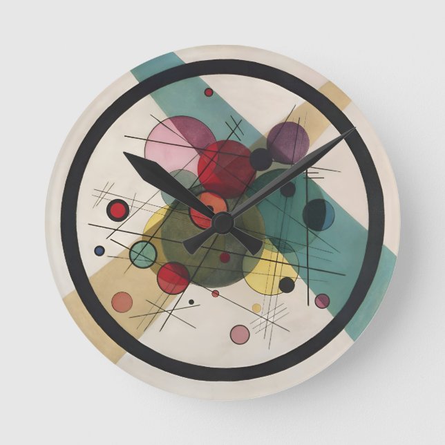 Wassily Kandinsky Circles In A Circle Round Clock (Front)