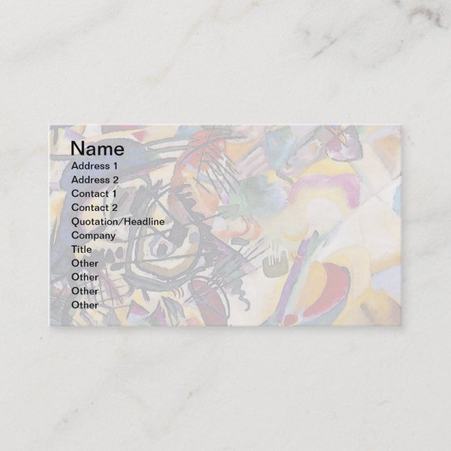 Wassily Kandinsky - Composition 7 Abstract Art Business Card (Front)