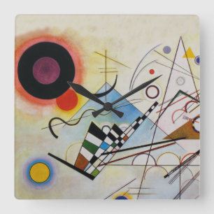 Wassily Kandinsky - Composition 8 - Functional Art Square Wall Clock