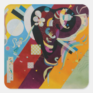 Wassily Kandinsky Composition 9 Abstract Painting Square Sticker