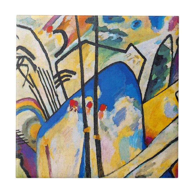 Wassily Kandinsky Composition Four - Abstract Art Ceramic Tile (Front)