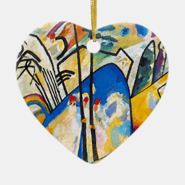 Wassily Kandinsky Composition Four - Abstract Art Ceramic Tree Decoration (Front)