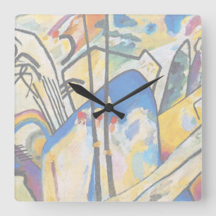 Wassily Kandinsky Composition Four - Abstract Art Square Wall Clock