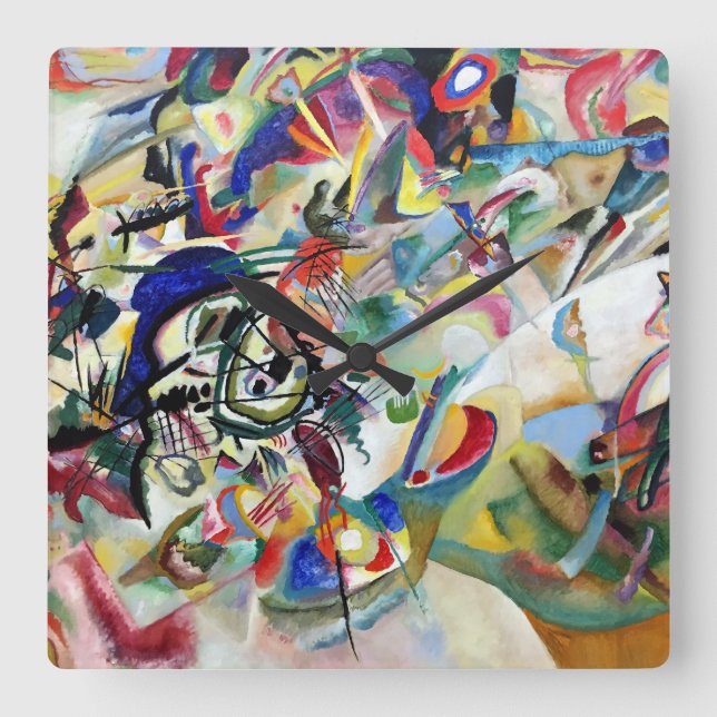 WASSILY KANDINSKY - Composition VII 1913 Square Wall Clock (Front)