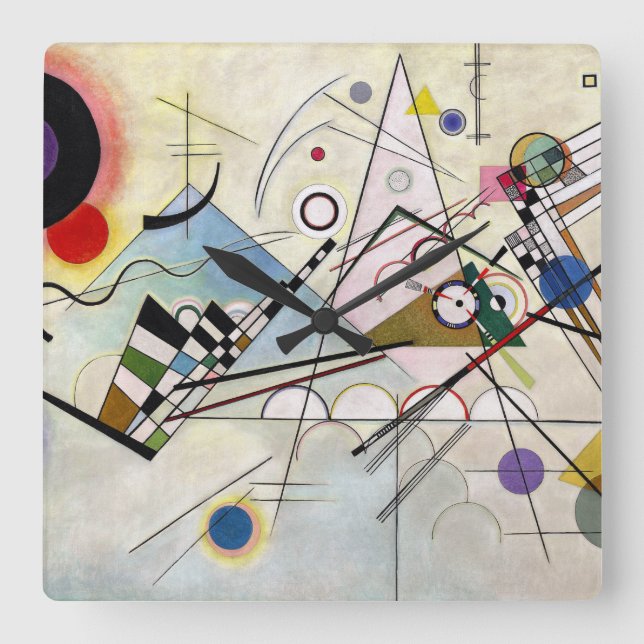 WASSILY KANDINSKY - Composition VIII 1923 Square Wall Clock (Front)