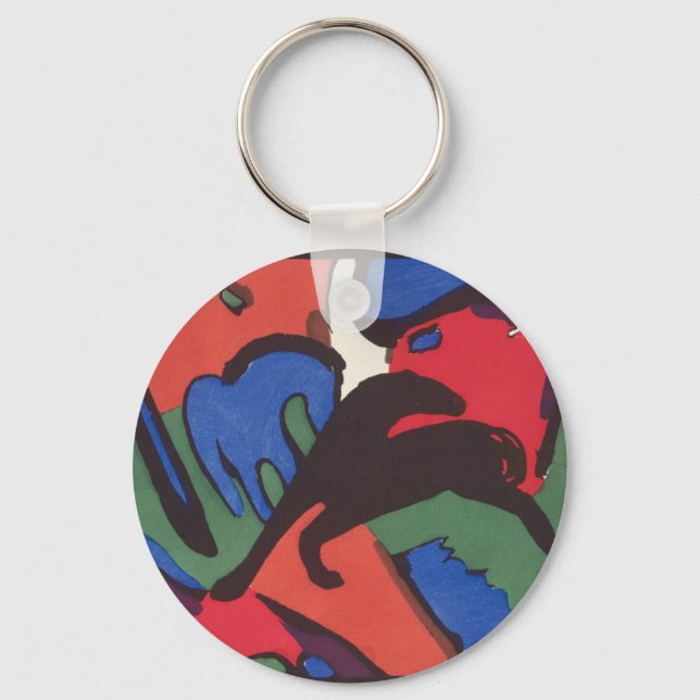 Wassily Kandinsky Franz Marc Blue Rider Painting Key Ring (Front)