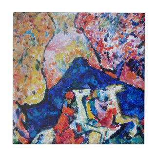 Wassily Kandinsky horse rider blue mountains Tile