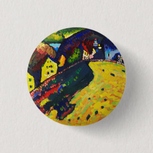 Wassily Kandinsky Houses at Murnau. Expressionism 3 Cm Round Badge