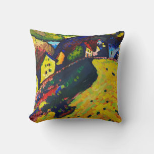 Wassily Kandinsky Houses at Murnau. Expressionism Cushion