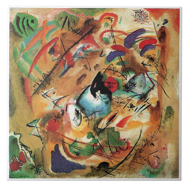 Wassily Kandinsky - Improvisation, Dreamy, Ceramic Tile (Front)