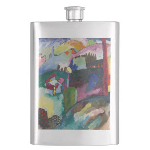 Wassily Kandinsky Landscape with Factory Chimney Hip Flask