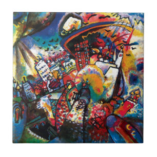 Wassily Kandinsky - Moscow Cityscape Abstract Art Tile